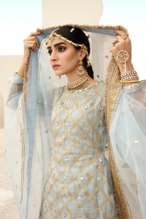 Ice Blue Gharara Dress